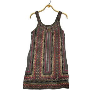 Sundance Slate Gray Multi-color embroided Sundress. Sz: S